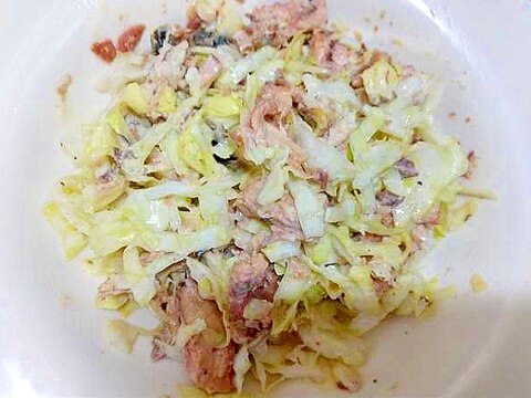 鯖油漬け缶とキャベツのサラダ